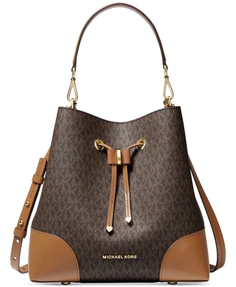 michael michael kors mercer gallery medium logo shoulder bag|Michael Kors small bucket bag.